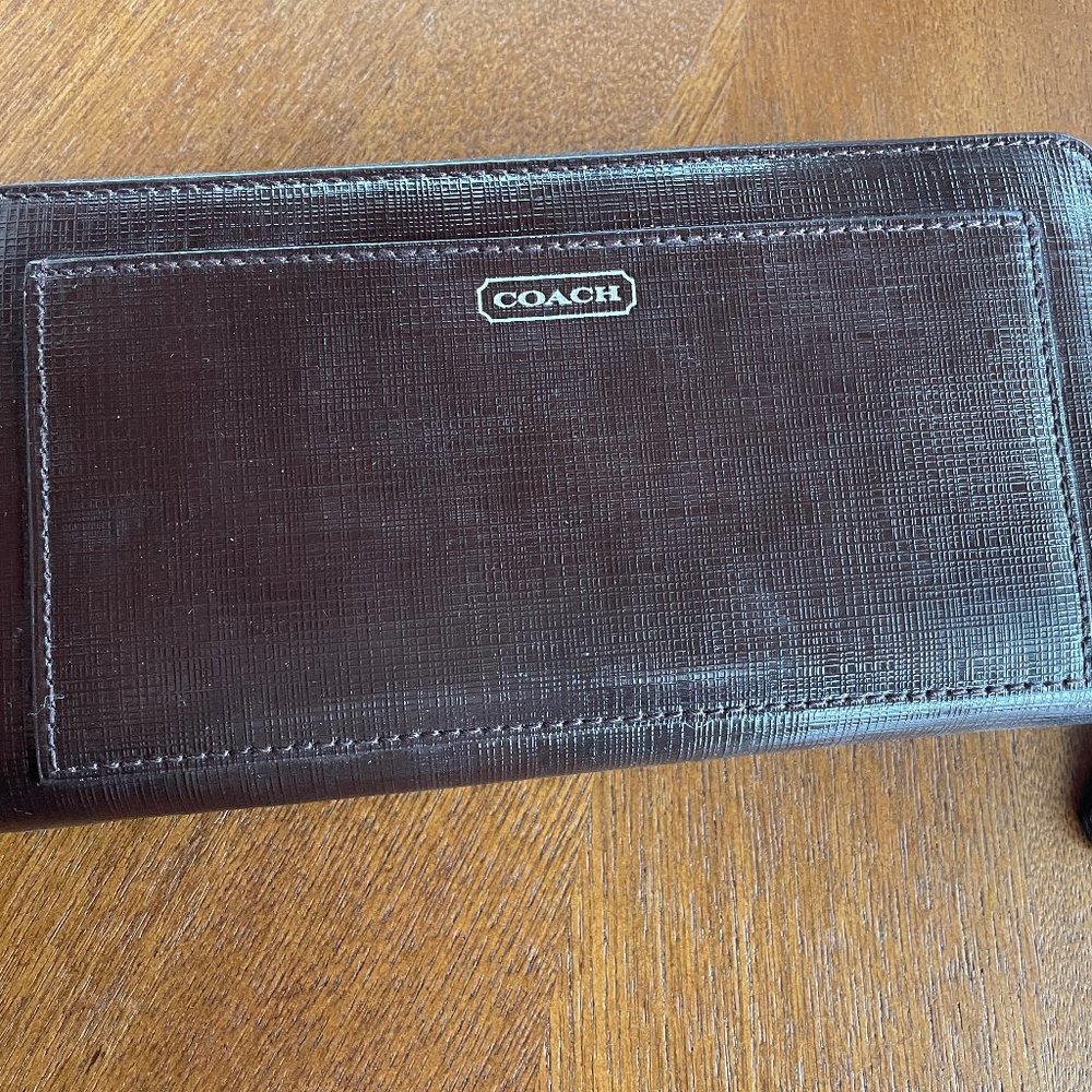 Coach Continental Wallet - Long Zip-Around, Dark Chocolate Brown